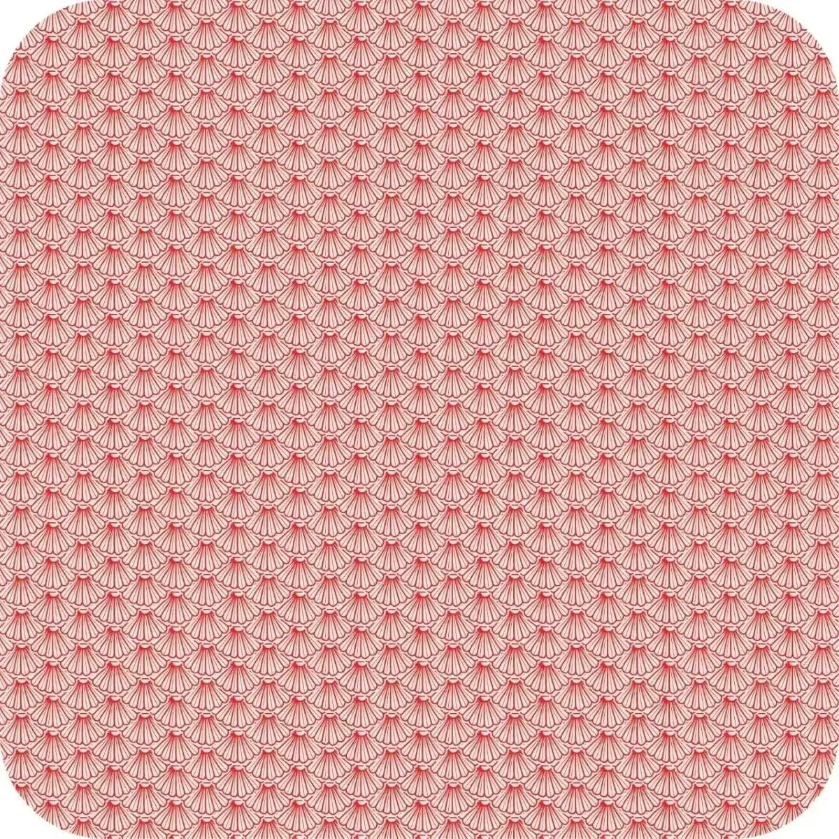 Red scallop shell geometric repeating pattern